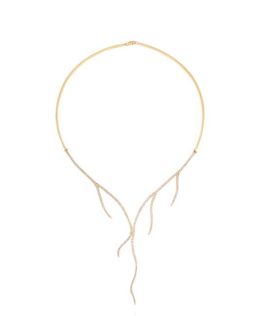 Pavé Diamond Alga Necklace