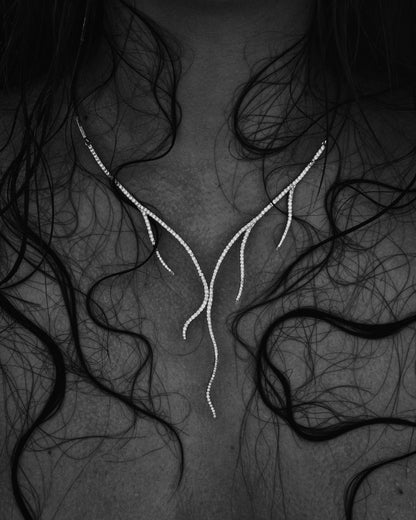 Pavé Diamond Alga Necklace