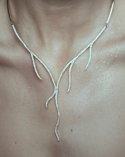 Pavé Diamond Alga Necklace