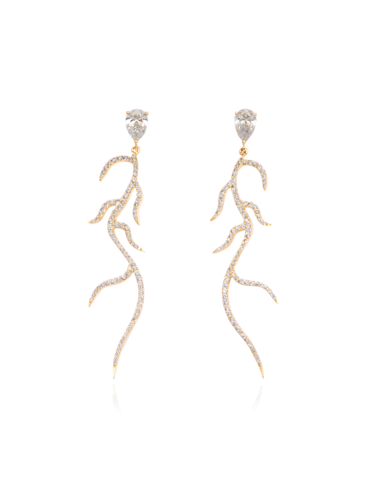 Pavé Diamond Alga Earrings